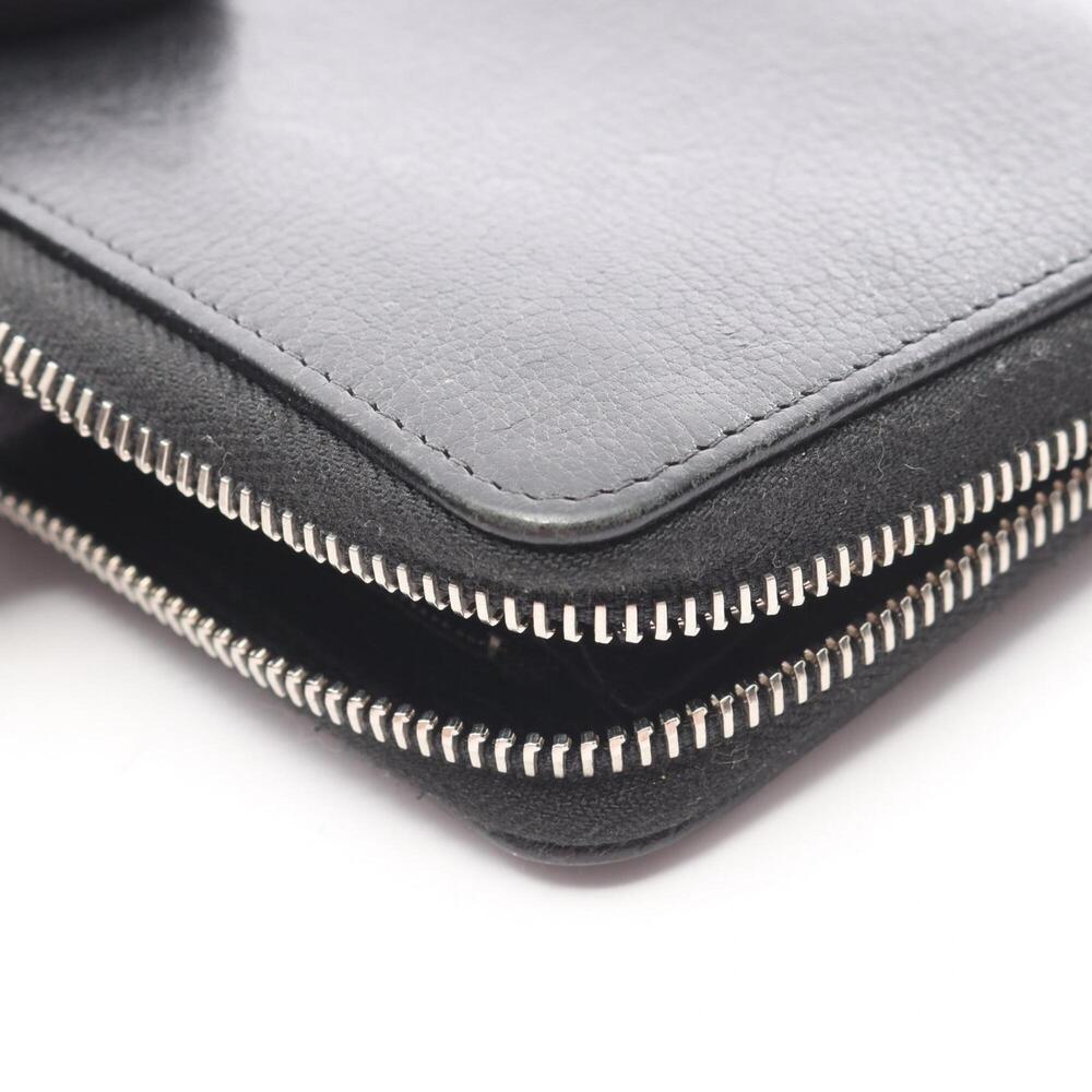 CHANEL Authentic Black Leather Logo Wallet - Picture 10 of 14